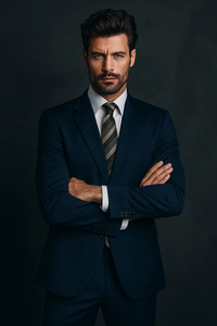 2 Button Dark Navy Blue Suit