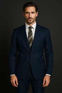 2 Button Dark Navy Blue Suit