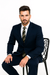 High-Quality 2 Button Dark Navy Blue Suit For Men  Side Vented Suit Wide Leg 22 Inch Pleated Pants Jacket