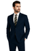 High-Quality 2 Button Dark Navy Blue Suit For Men  Side Vented Suit Wide Leg 22 Inch Pleated Pants Jacket