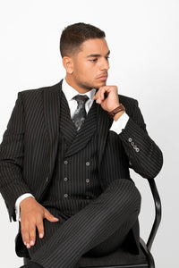  2 Button Double Breasted Vest Suit 