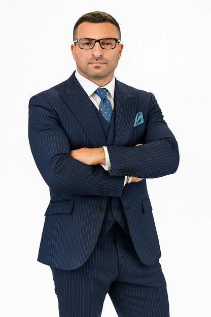  2 Button Double Breasted Vest Suit 