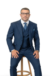  2 Button Double Breasted Vest Suit 