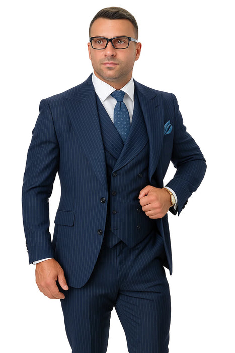  2 Button Double Breasted Vest Suit 