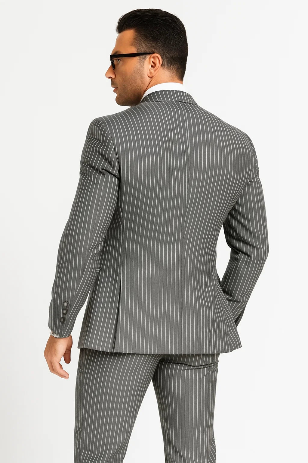  2 Button Double Breasted Vest Suit 