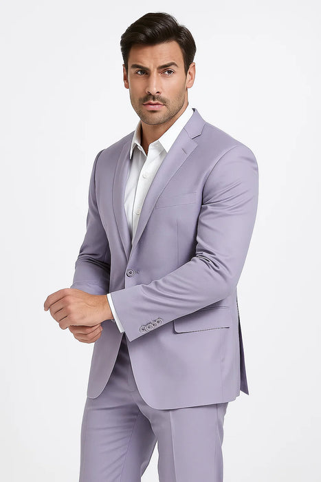 2 Button Men's Lilac Suit