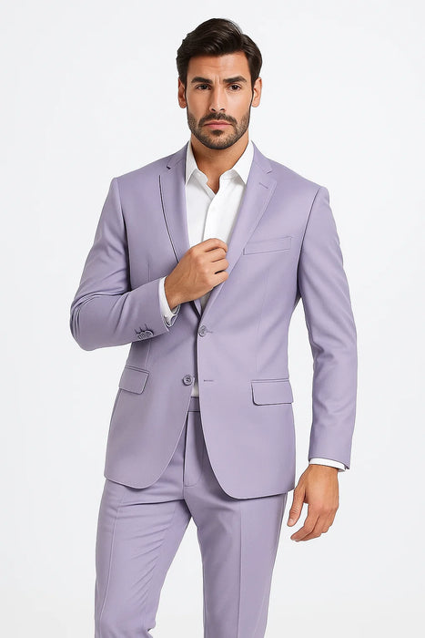 2 Button Men's Lilac Suit