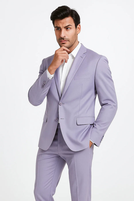 2 Button Men's Lilac Suit