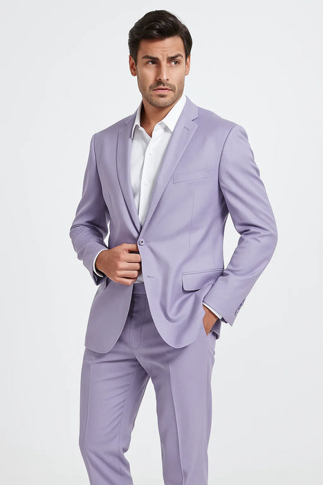 2 Button Men's Lilac Suit