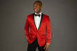 Men'S 2 Button Red Velvet Slim Fit Tuxedo Jacket / Cheap Priced Velour Blazer Jacket For Men Men'S / Tux / Dinner Jacket Looking - Red Tuxedo