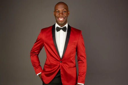 Men'S 2 Button Red Velvet Slim Fit Tuxedo Jacket / Cheap Priced Velour Blazer Jacket For Men Men'S / Tux / Dinner Jacket Looking - Red Tuxedo