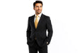 Men's Cheap Priced discounted 2 Button Tonal Stripe ~ Pinstripe Dress Cheap Priced Business Suits Clearance Sale with Flat Front Pants Black Available in 3 Buttons Style Regular Classic Cut Cheap Suits For Men