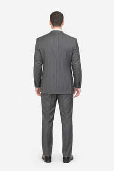 2 Buttons With Vest 3 Pieces Medium Grey PinStripes