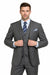 2 Buttons With Vest 3 Pieces Medium Grey PinStripes