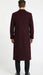 Men’s Burgundy Long Coat – Classic Fit Wool Blend Overcoat - Topcoat Full length