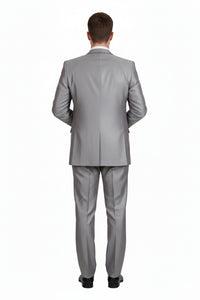 Men’s Light Gray 3-Piece Modern Fit Suit with Vest – Classic Formal Business and Wedding Attire