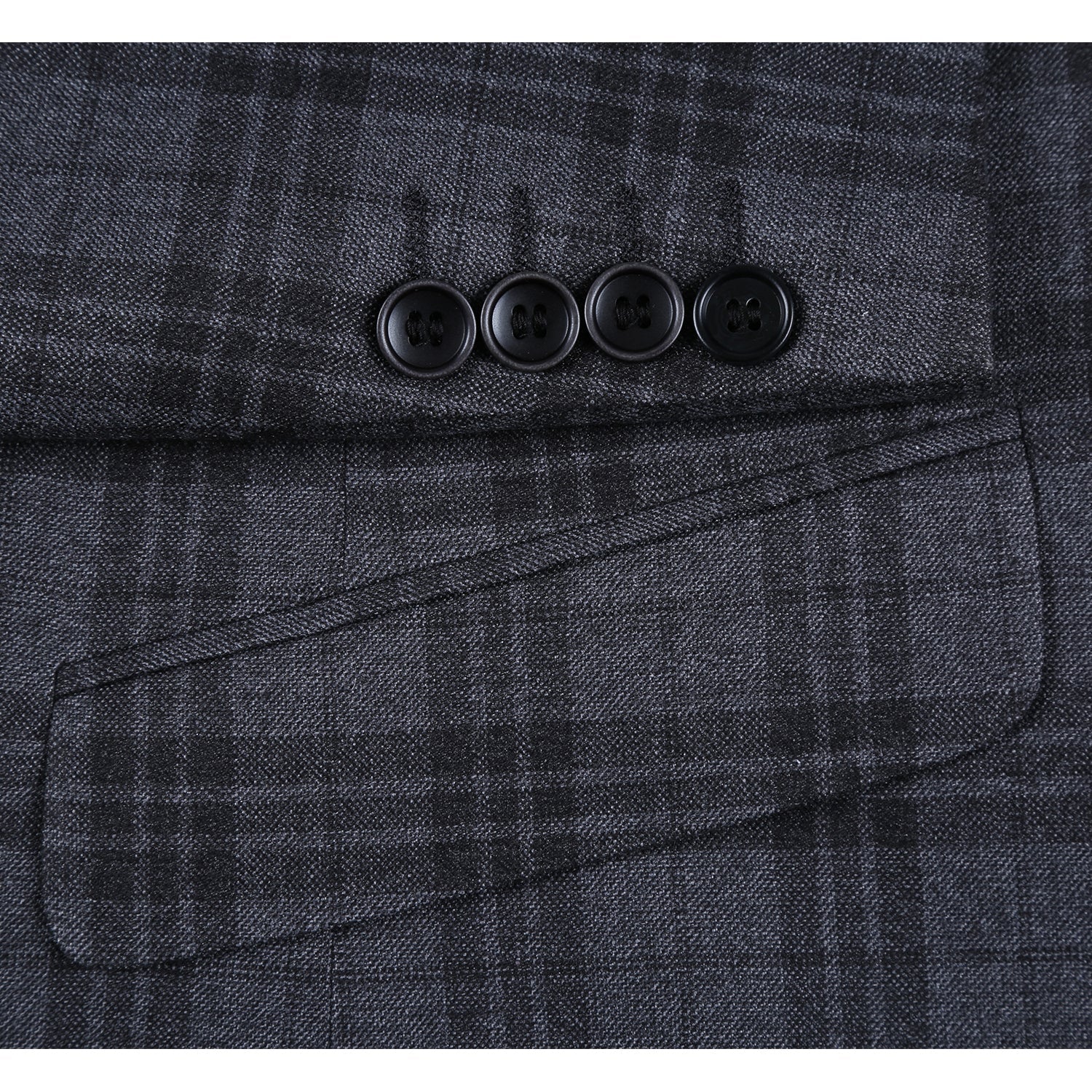 294-15 Men's Slim Fit Checked Suits - Image 6