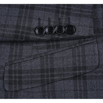 294-15 Men's Slim Fit Checked Suits - Image 6