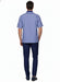 Men’s Blue and White Vertical Stripe Short Sleeve Shirt Set – Casual Summer Two-Piece Outfit  With Walking Suit Plus Matching Pants