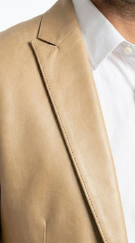Men’s Champagne Gold Western Blazer, Formal Cowboy Wedding Ranch Sport Coat Jacket tan beige color sheen sharkskin fabric