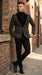 Mens Tartan Black and Gold Check Blazer – Windowpane Plaid Sport Coat Velvet Lapel Formal Party Jacket Chirsitmas New Year Holiday Jacket