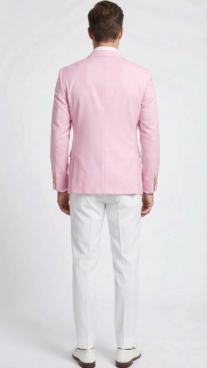 Men’s Light Pink Double Breasted Blazer – Sport Jacket Coat