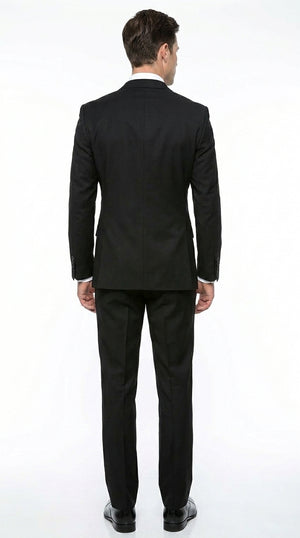 Statement Confidence Men'S Black Double Breasted Wool Italian Design Suit
