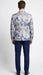 Men’s Navy Blue and Gray Paisley Print Blazer – Prom Jacket for Formal, Party, and Evening Wear