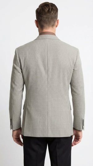 Men’s Black and White Houndstooth Blazer Jacket, Classic Formal Sport Coat for Business, Wedding and Dress Wear