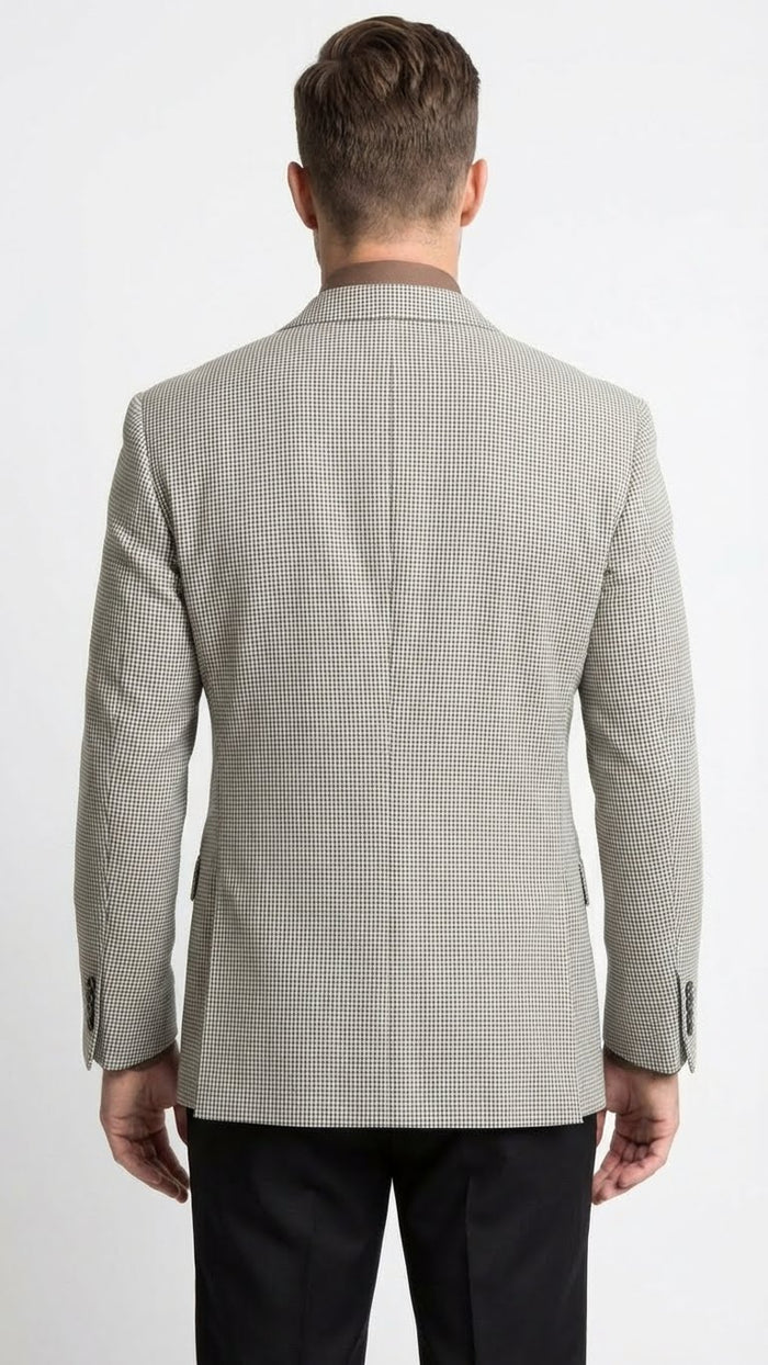 Men’s Black and White Houndstooth Blazer Jacket, Classic Formal Sport Coat for Business, Wedding and Dress Wear