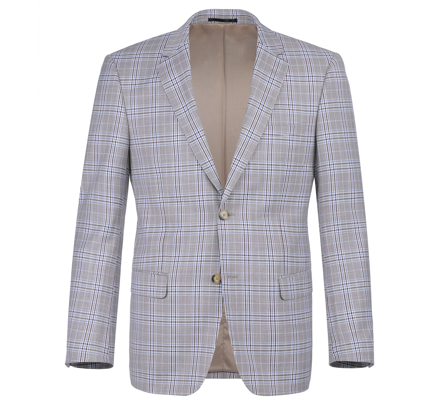 292-7 Men's Slim Fit 2-Piece Single Breasted Check Dress Suit - Image 2