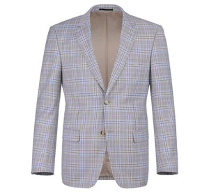 292-7 Men's Slim Fit 2-Piece Single Breasted Check Dress Suit - Image 2