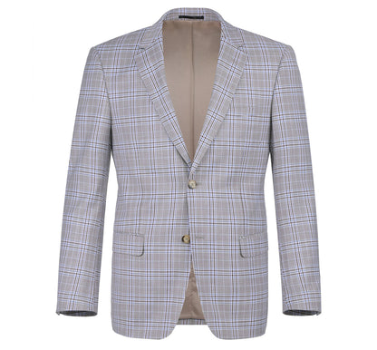 292-7 Men's Slim Fit 2-Piece Single Breasted Check Dress Suit - Image 2