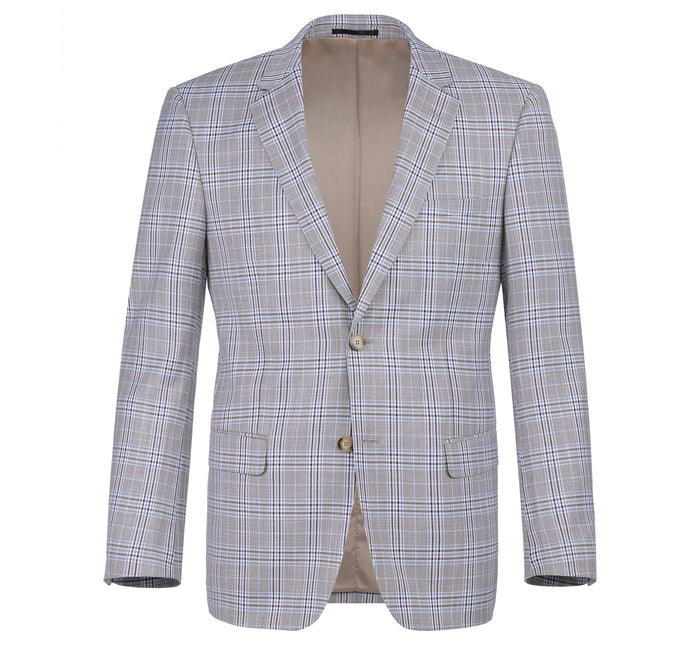 292-7 Men's Slim Fit 2-Piece Single Breasted Check Dress Suit - Image 2