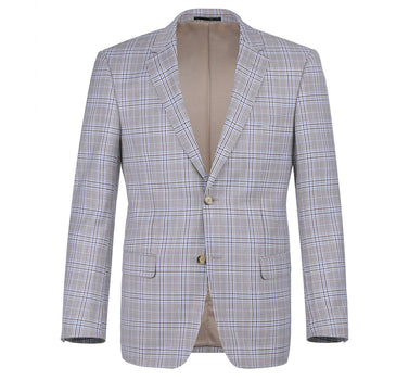 292-7 Men's Slim Fit 2-Piece Single Breasted Check Dress Suit - Image 2