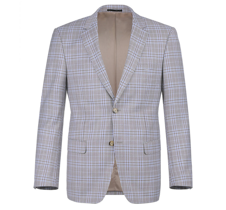 292-7 Men's Slim Fit 2-Piece Single Breasted Check Dress Suit