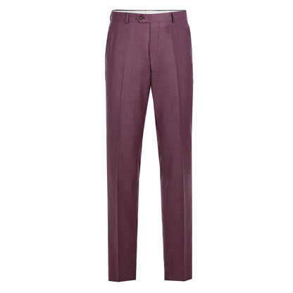 293-16 Men's Slim Fit Notch Lapels Berry Solid Suits - Image 2
