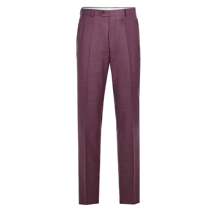 293-16 Men's Slim Fit Notch Lapels Berry Solid Suits - Image 2