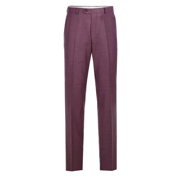 293-16 Men's Slim Fit Notch Lapels Berry Solid Suits - Image 2