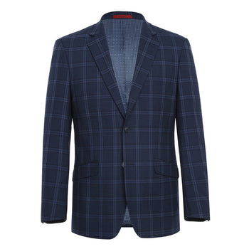 293-22 Men's Slim Fit Checked Suits - Image 2