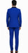 Mens Royal Blue Double-Breasted Tuxedo Suit – Modern Slim Fit Formal Wedding and Prom Outfit with Black Satin Lapel
