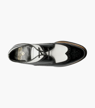 1920s Shoes Black White Wingtip