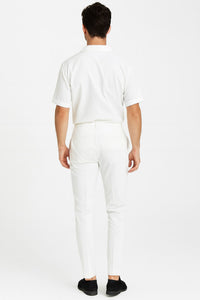 Men’s White Lace-Up Renaissance Shirt – Linen Fabric Short Sleeve Casual Pirate Peasant Top