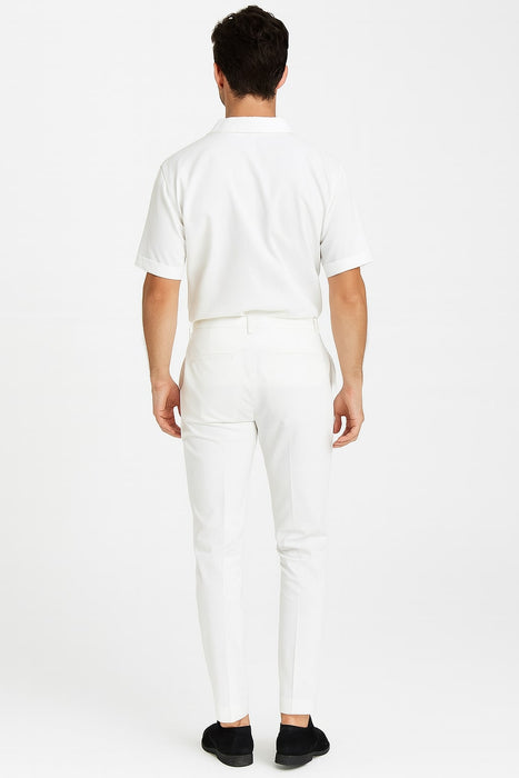 Men’s White Lace-Up Renaissance Shirt – Linen Fabric Short Sleeve Casual Pirate Peasant Top