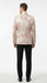 Men’s Pink Blush Floral Jacquard Blazer with Embellished Shawl Lapel – Luxury Party and Wedding Wear Jacket