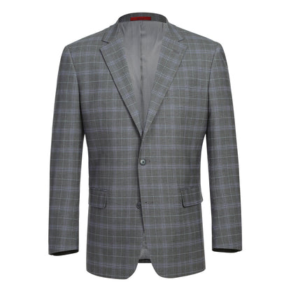 293-25 Men's Classic Fit Checked Suits - Image 2