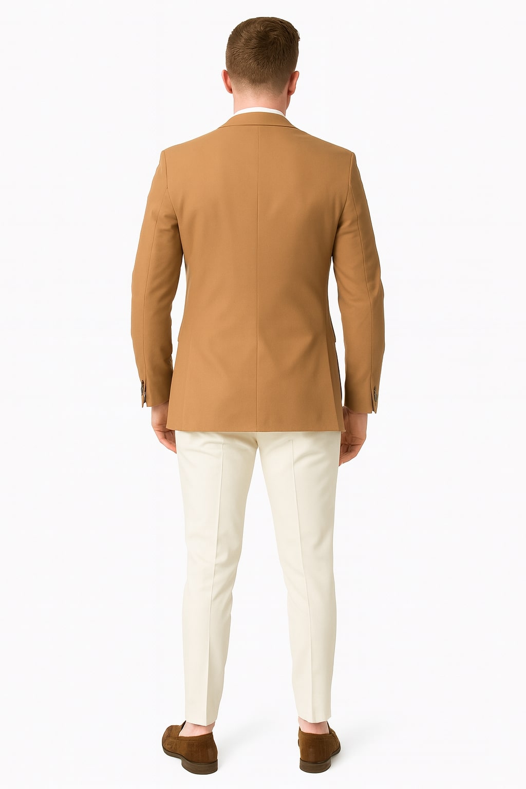 Mens Camel Brown Rustish Two-Button Classic Fit Sport Coat – Modern Blazer for Business and Special Occasions - Image 2