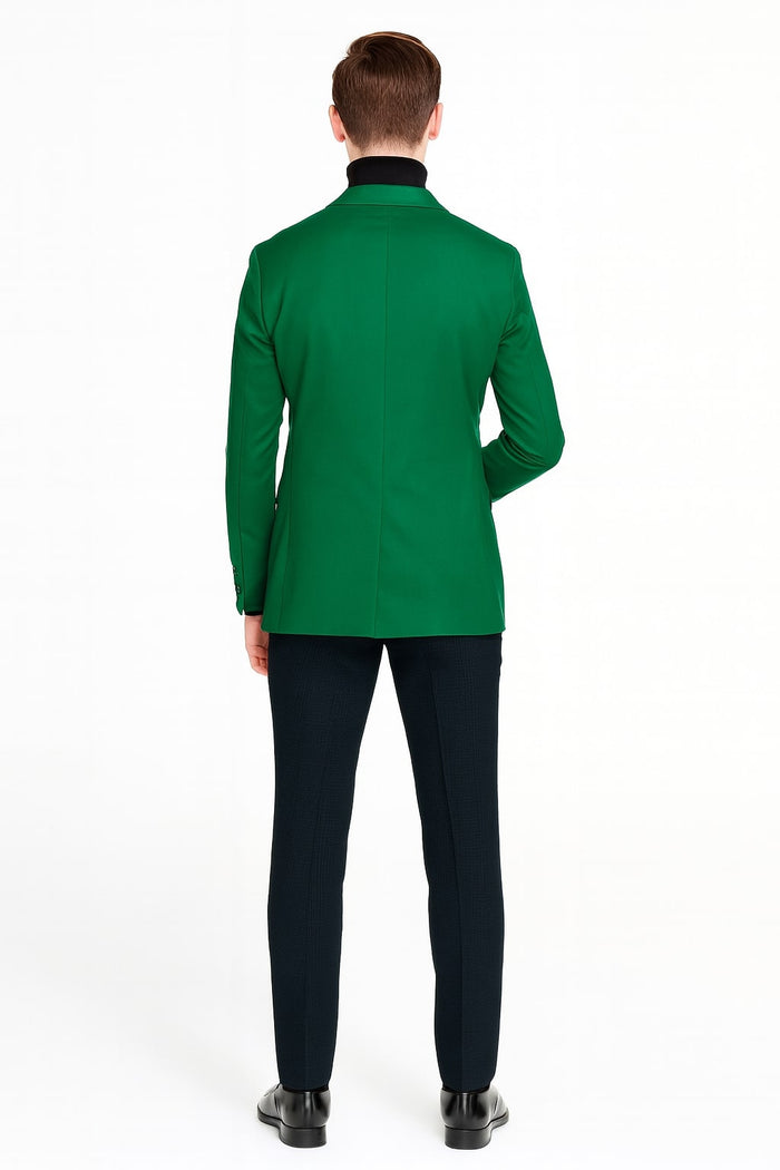 Mens Green Blazer – Stylish Casual and Formal Sport Coat for Parties, Weddings and Events in Emerald Green - Image 2