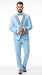 Mens Light Blue 3 Piece Prom Tuxedo – Sky Blue Formal Suit with Sequin Lapel Wedding Party Tuxedo Set in Baby Blue