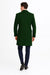 Mens Dark Green Wool Overcoat – Classic Long Coat for Formal and Casual Style